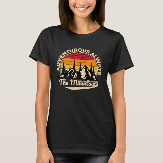 Mountain and Forest Scene Silhouette  168 T-Shirt (Front)