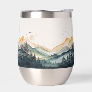 Mountain and Forest Watercolor