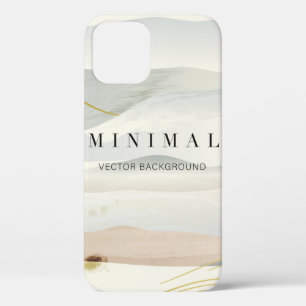 mountain and golden line arts background. Oriental iPhone 12 Case