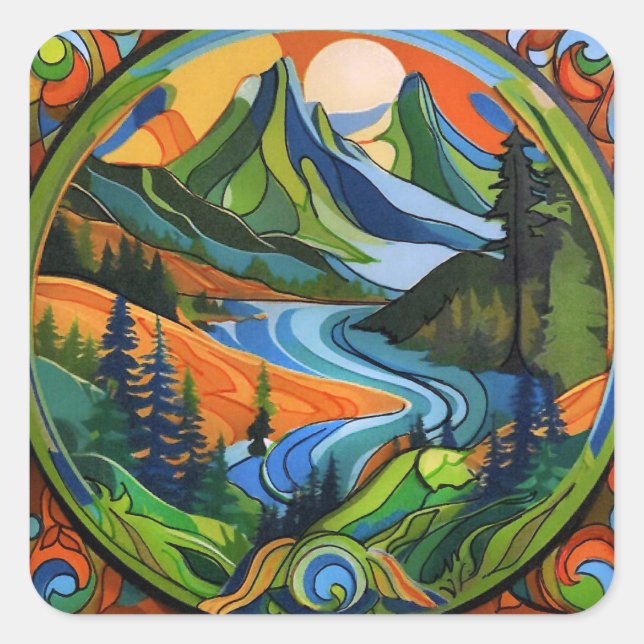 Mountain and Outdoor Sticker (Front)