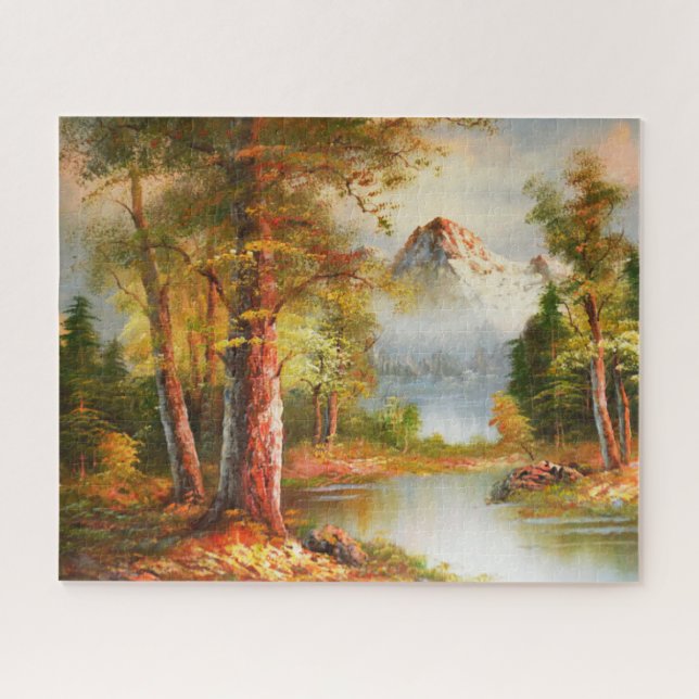 Mountain and river landscape art jigsaw puzzle (Horizontal)