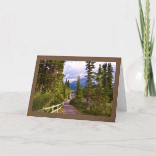 Mountain and Trees Blank Greeting Card