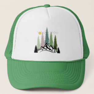 MOUNTAIN AND TREES CALM NATURE TRUCKER HAT