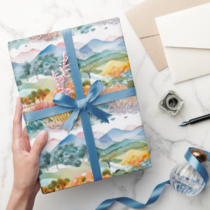 Mountain and Trees Scenery Wrapping Paper