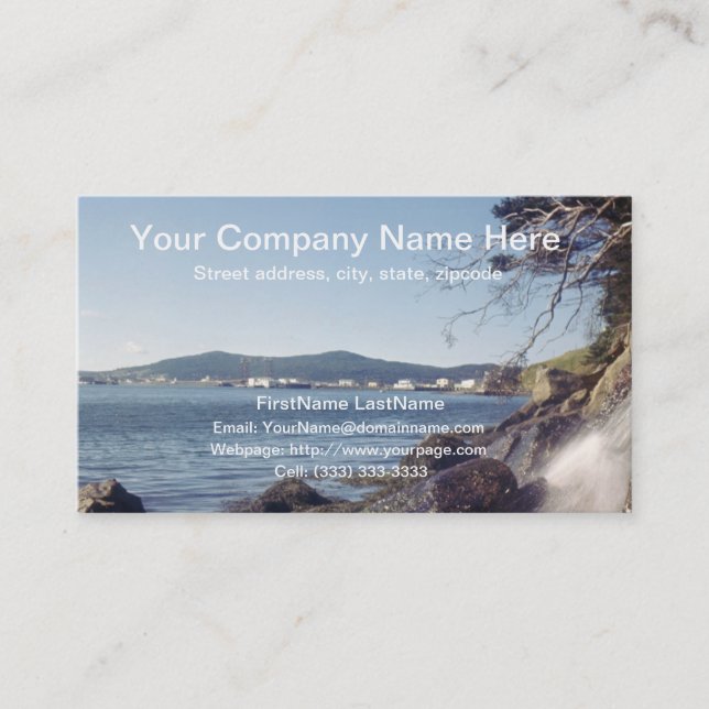 Mountain and Waterfall Professional Business Card (Front)