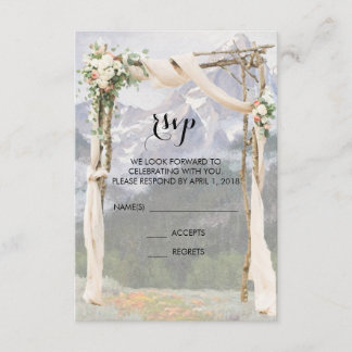 Mountain Arbor Park Outside Wedding RSVP Card