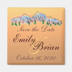 Mountain autumn theme save the date magnets