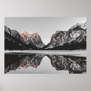 MOUNTAIN BESIDE LAKE POSTER