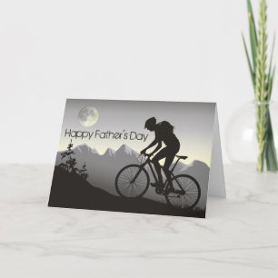Mountain Bike and Full Moon Happy Father's Day Card