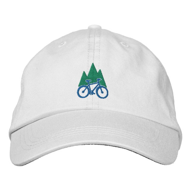 Mountain Bike And Mountains Embroidered Hat (Front)