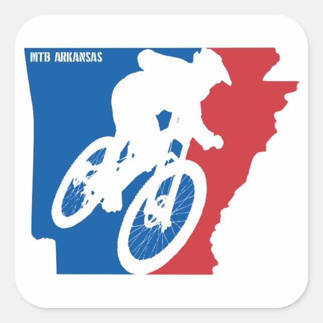 Mountain Bike Arkansas Square Sticker (Front)