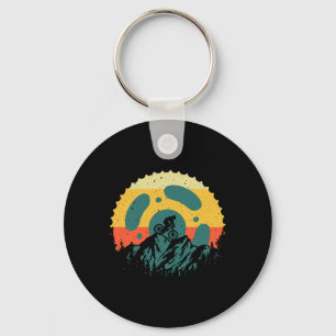 Mountain Bike Art For Men Women Cycling Trail Bike Keychain