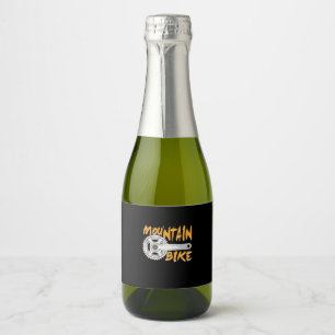 Mountain Bike Art Sparkling Wine Label