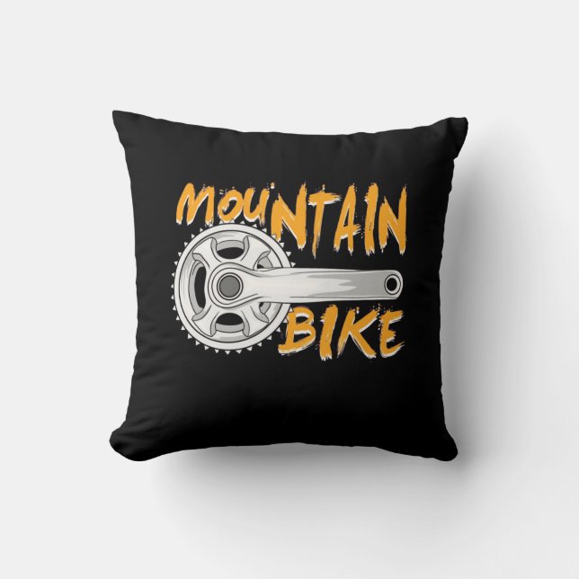 Mountain Bike Art Throw Pillow (Front)