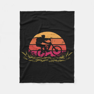 Mountain Bike Bicycle Retro Mtb Biking Cycling Bik Fleece Blanket