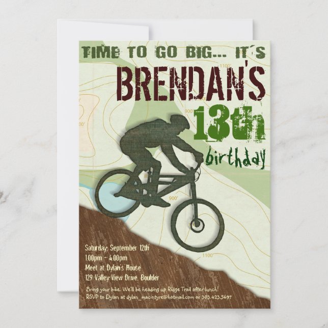 Mountain Bike - Bike Party Invitation (Front)
