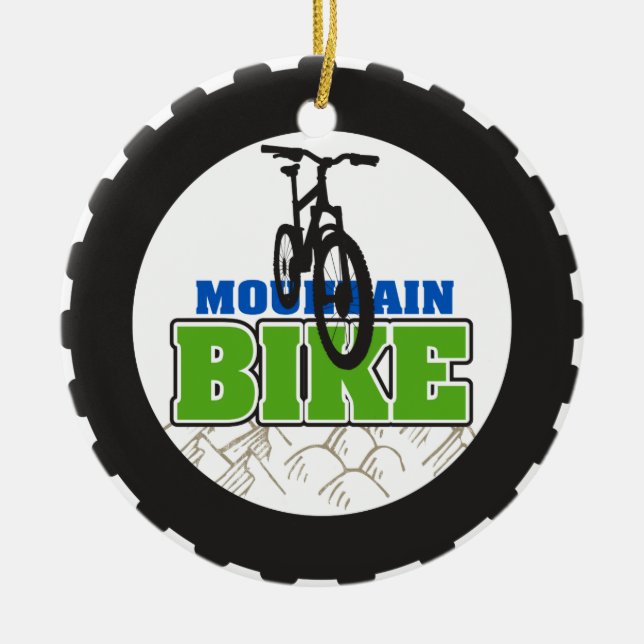 Mountain Bike Biking Ceramic Ornament (Front)