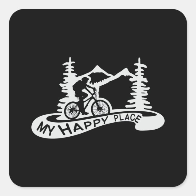 Mountain Bike Biking Downhill Bicycle MTB Gift Square Sticker (Front)