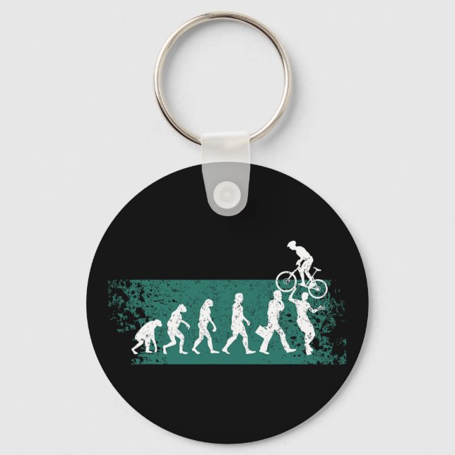 Mountain Bike Biking Offroad Evolution Of Mtb Moun Keychain (Front)