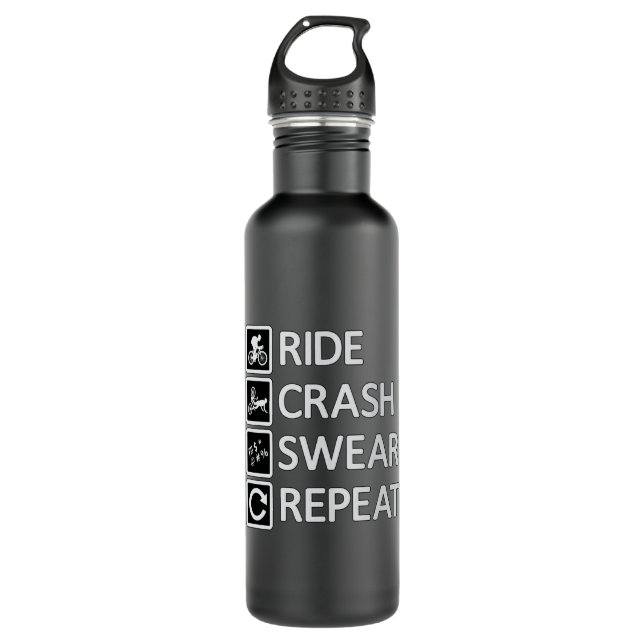 Mountain Bike Biking Repeat Downhill MTB Gift Idea 710 Ml Water Bottle (Front)