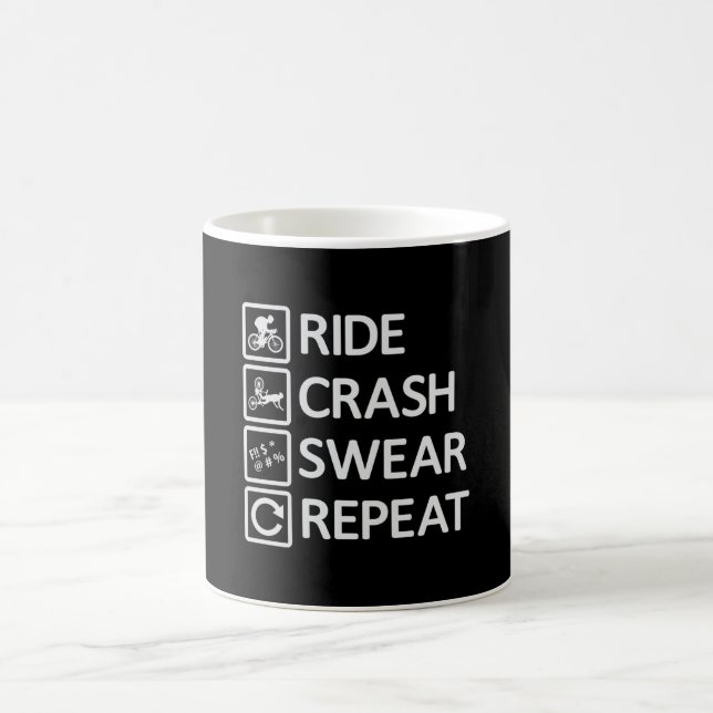 Mountain Bike Biking Repeat Downhill MTB Gift Idea Coffee Mug (Center)