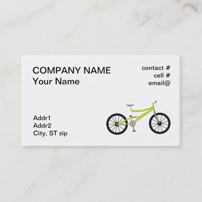 mountain bike business card (Front)