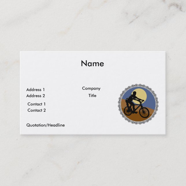 mountain bike chain sprocket design business card (Front)