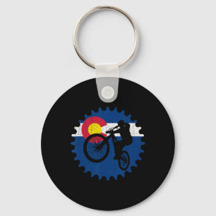 Mountain Bike Colorado Biking Mtb Keychain