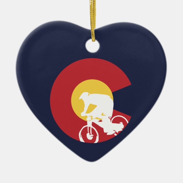 Mountain Bike Colorado Ceramic Ornament (Front)