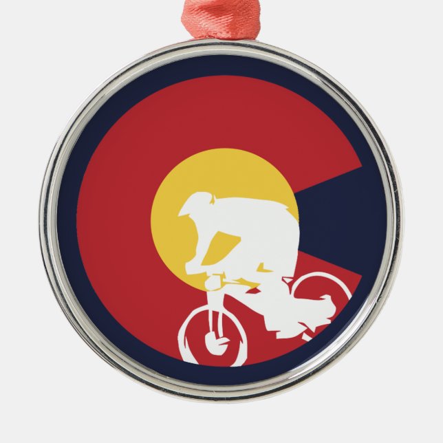 Mountain Bike Colorado Metal Ornament (Front)