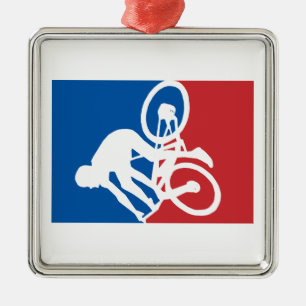 Mountain Bike Crash All Star Metal Ornament
