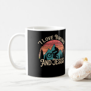 Mountain Bike Cycling Bicycle  I Love Biking And Coffee Mug