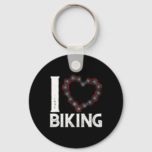 Mountain Bike Cycling Bicycle I Love Biking Keychain