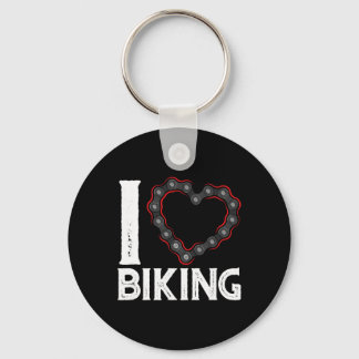 Mountain Bike Cycling Bicycle I Love Biking  Keychain