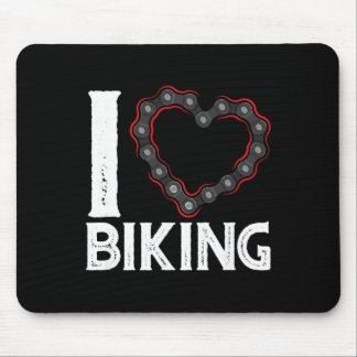 Mountain Bike Cycling Bicycle I Love Biking  Mouse Pad