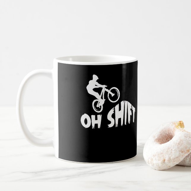 Mountain Bike Cycling Bicycle  Oh Shift Coffee Mug (With Donut)