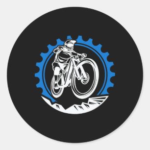 Mountain Bike Cycling Gift Design Mtb Classic Round Sticker