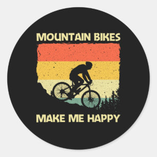 Mountain Bike Design For Men Women Mtb Mountain Bi Classic Round Sticker