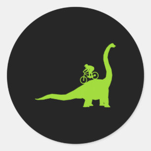 Mountain Bike Dinosaur Mtb Biker Cyclist Classic Round Sticker