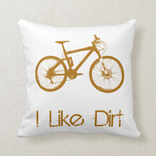Mountain Bike Dirt Throw Pillow