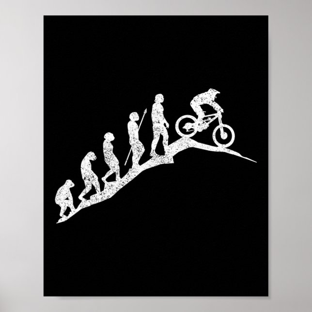 Mountain Bike Downhill Evolution Mtb Biking Funny  Poster (Front)