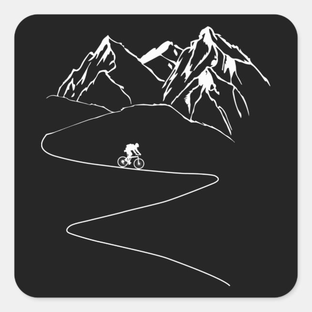 Mountain Bike Downhill MTB Bike Cycling Cyclist Square Sticker (Front)