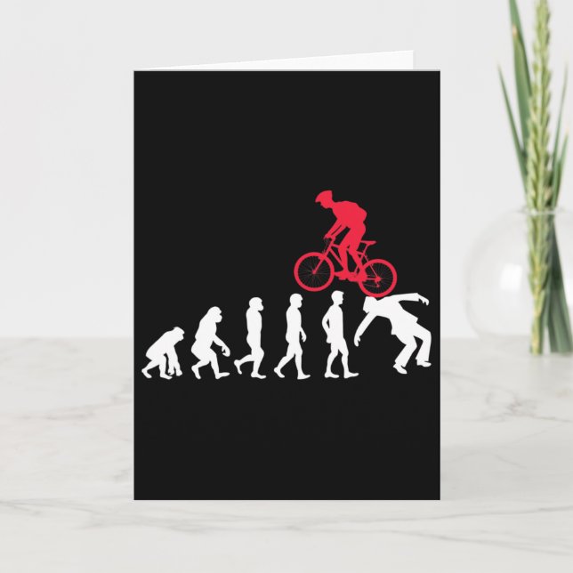 Mountain Bike Evolution Mtb Crash Biker Cyclist  Card (Front)