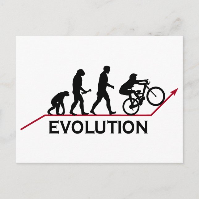 Mountain Bike Evolution Postcard (Front)