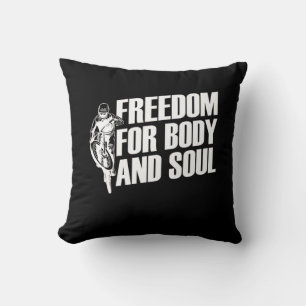 Mountain Bike Freedom For Body And Soul Throw Pillow