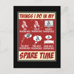 Mountain Bike Funny MTB Humour Biking Postcard