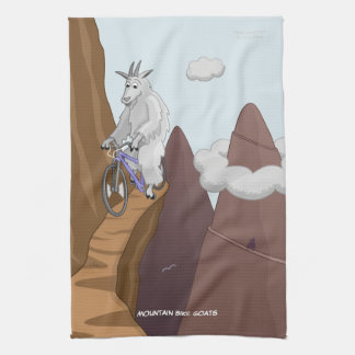 Mountain Bike Goats Hand Towel