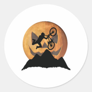 Mountain Bike Halloween Biker Funny Gift Mtb Bikin Classic Round Sticker