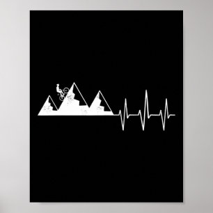 Mountain Bike Heartbeat Outfit Love Cycling Biker Poster