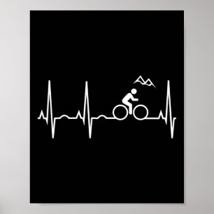 Mountain Bike Heartbeat Shirt - Best Mountain Biki Poster